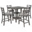 5-Piece Wooden Counter Height Dining Set With Padded Chairs And Storage Shelving (Gray)-732426301