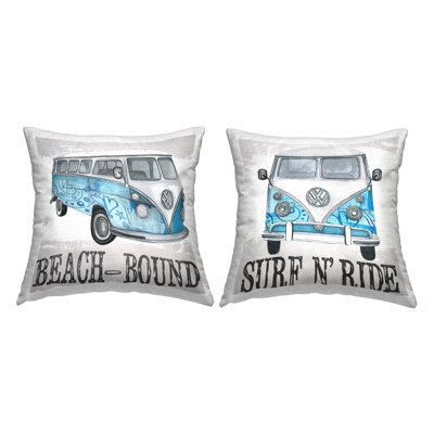 Ensemble de coussins d'extérieur à imprimé plage 2 pièces Summer Bound par Karen Smith