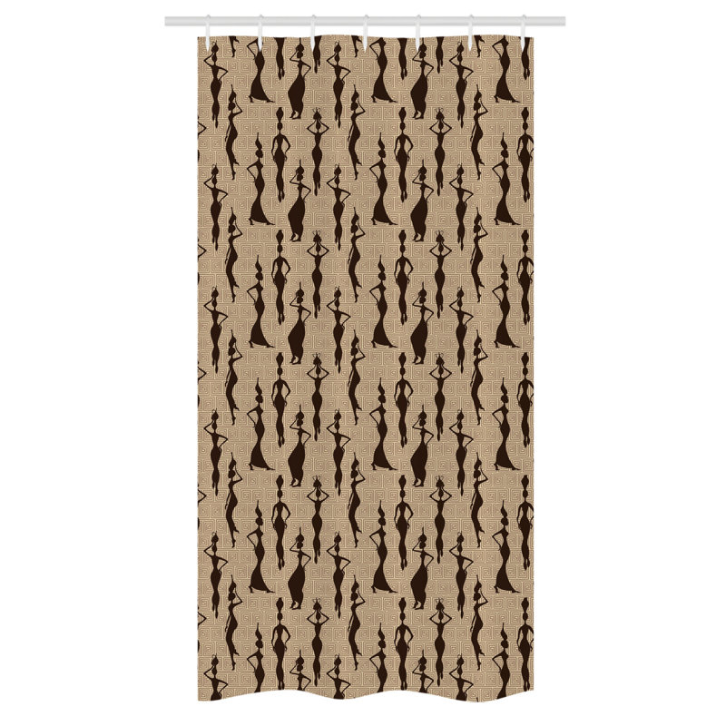 Geometric Shower Curtain with Hooks Included, 36" W x 72" L