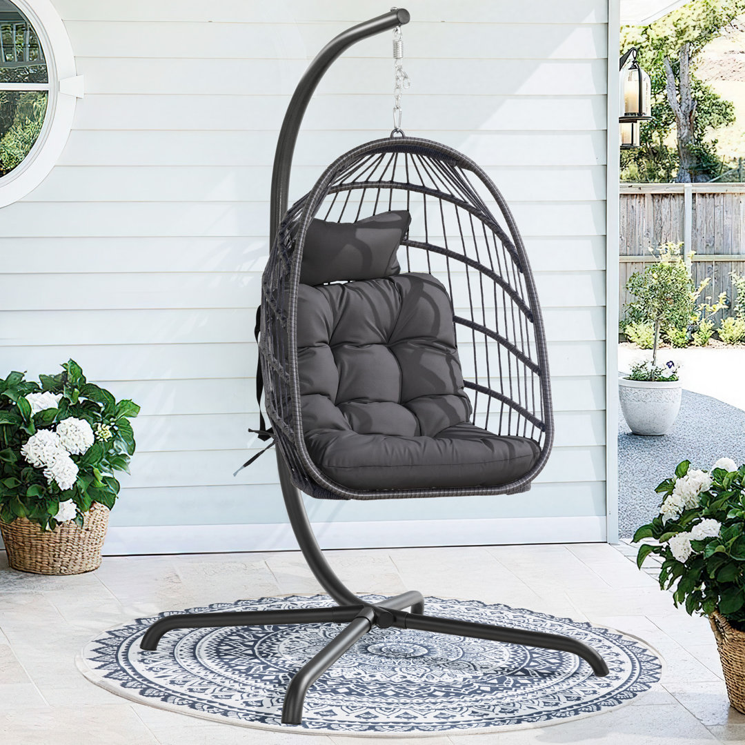 Chingford Outdoor/Indoor Swing Egg Chair with Stand Dakota Fields 