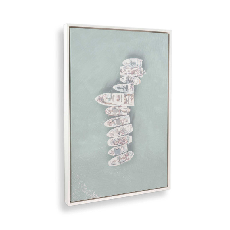 «Floating Tranquility», reproduction sur toile, Cadre flottant blanc opaque, H 48,75 po x l 32,75 po x P 1,75 po