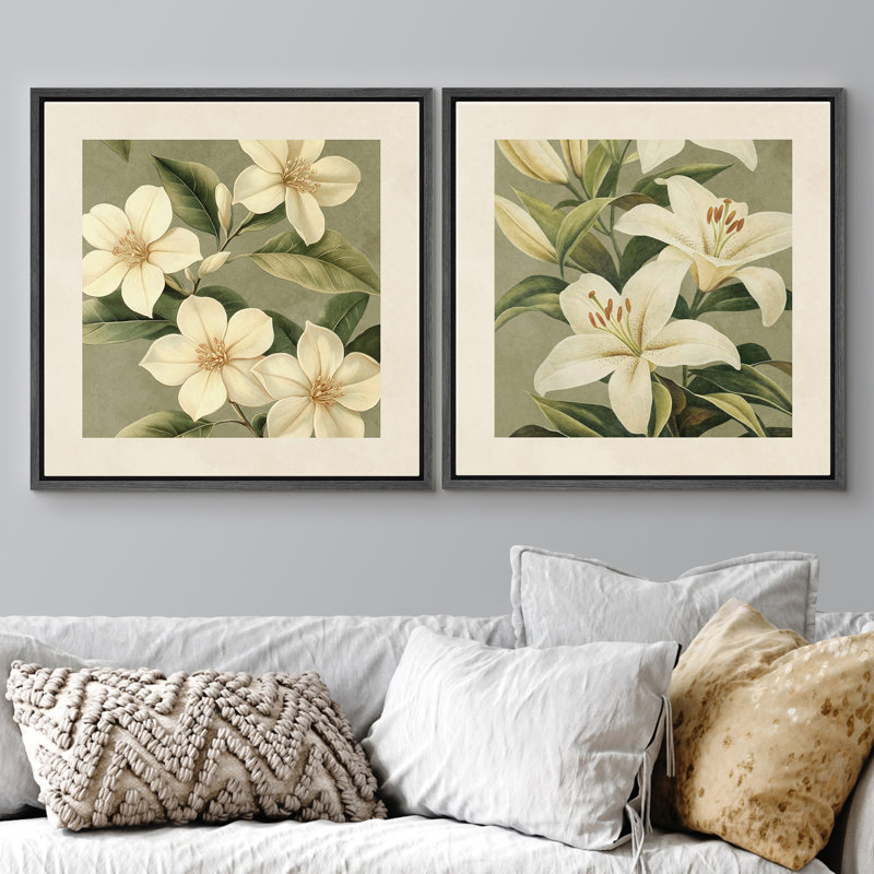 Art mural encadré sur toile Lily, H 16 po x l 32 po, Black Floater Framed