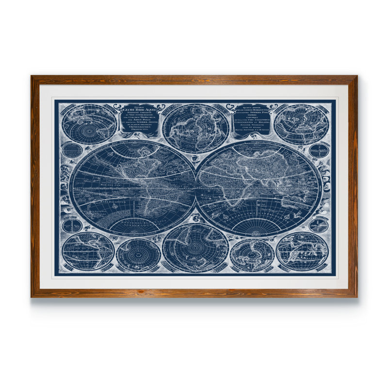 «World Globes Blueprint» par Paul Cezanne - reproduction d'art encadrée, H 16 po x l 22 po x P 1 po