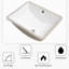 Lavabo de salle de bain rectangulaire encastré moderne en céramique blanc avec trop-plein 18,5 po x 14 po, élégant pour la maison et pour utilisation sous le comptoir 18,5 po x 14 po, style élégant, teint en différentes zones