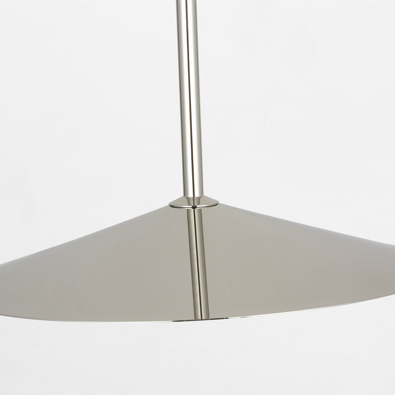 Amber Lewis Ponce Pendant with Shade, 47.5" H x 18" W x 18" D, Nickel, Polished Nickel