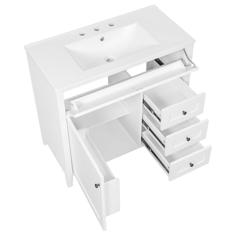 Meuble-lavabo 36 po avec lavabo, Blanc