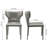 Stylish And Simple Gray Saddle Leather Dining Chairs Set Of 2