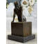 Sculpture de figurine de femme nue assise avec un pied levé, sculpture en bronze 11 po x 5 po