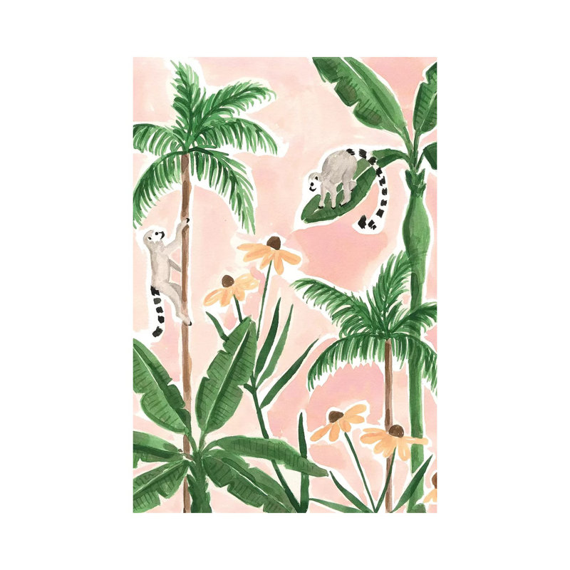 Leaping Lemurs by Sabina Fenn - Gallery-Wrapped Canvas Giclée on Canvas, Canvas, 30.48 cm H x 45.72 cm W