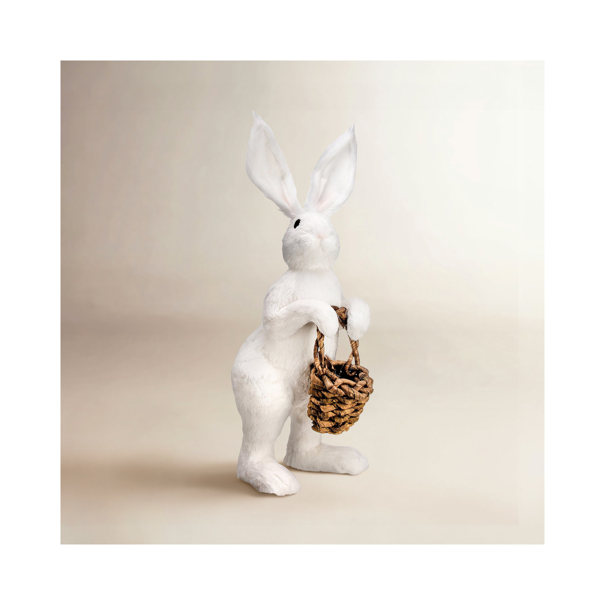 Display Easter Bunny Holding Basket 28"