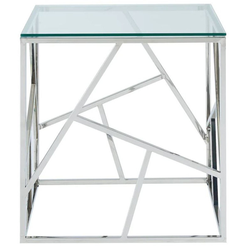 Table d'appoint en verre Turner, Argent