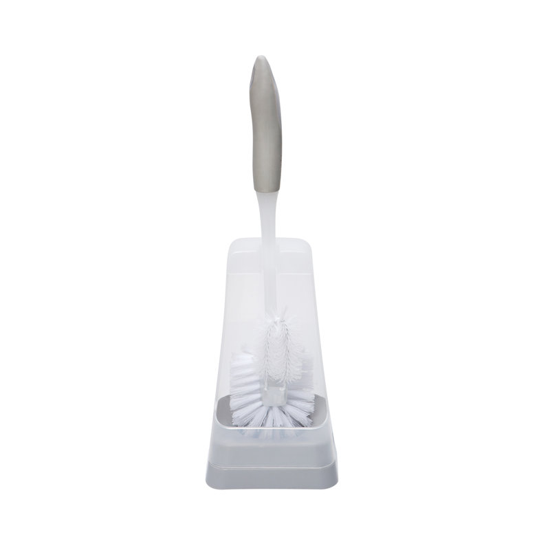 Porte-brosse autoportant en blanc / gris