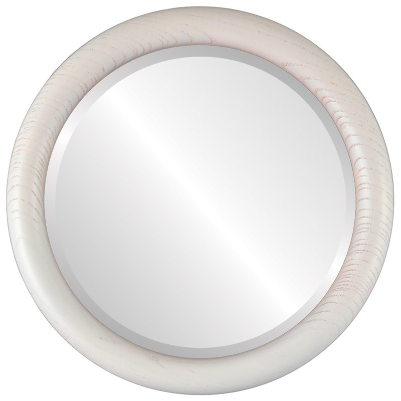 Miroir décoratif biseauté traditionnel Wincanton, 17 po x 17 po, Blanc