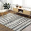 Tapis rectangulaire en polyester tissé à la machine beige clair-606671721