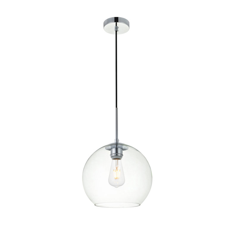 Snead 1 - Light Single Globe Pendant, Chrome, Clear, 70" H x 9.8" W x 9.8" D