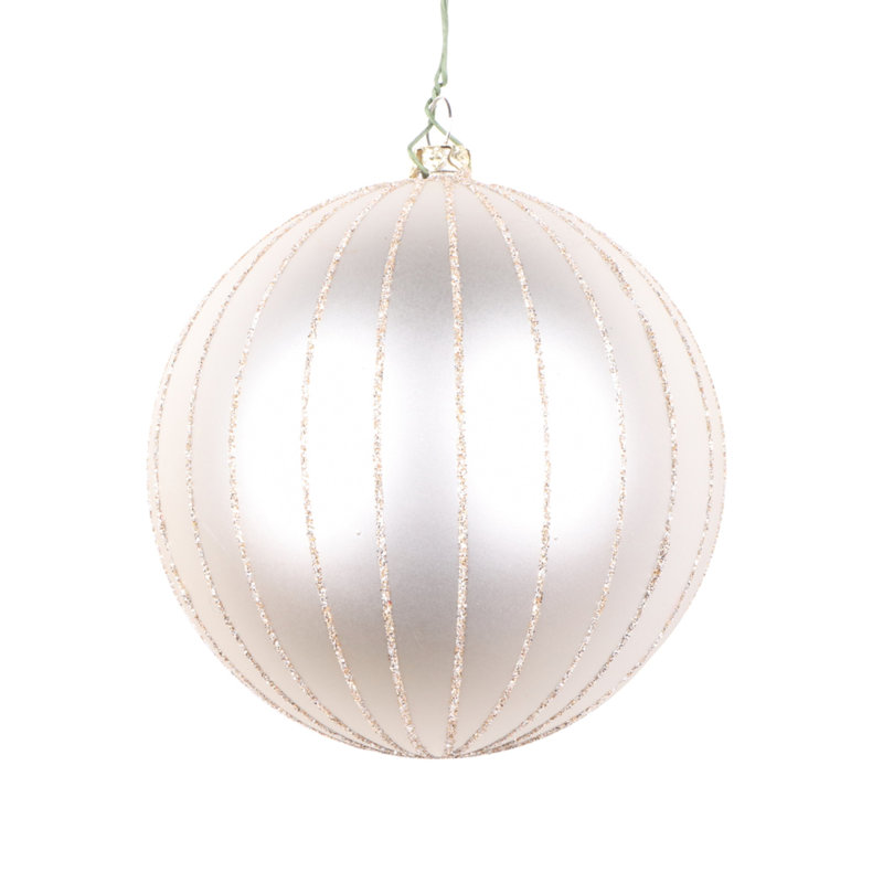 Ornement boule mat scintillante, H 5 po x l 5 po x P 5 po, Avoine