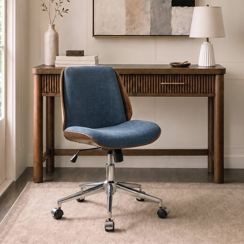 Chaise de bureau Oswina Ember, Polyester marine