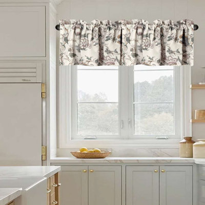 Blackout Curtain Valances for Kitchen Window/Living Room/Bathroom Privacy Added Rod Pocket Home Decoration Winow Valance