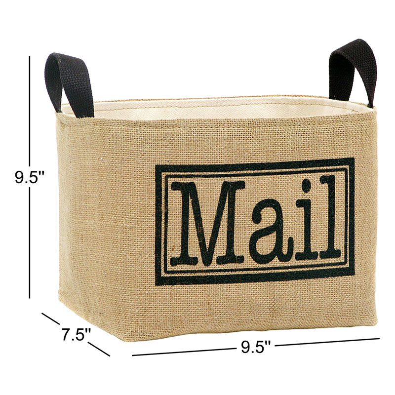 Mail Burlap Storage Fabric Bin