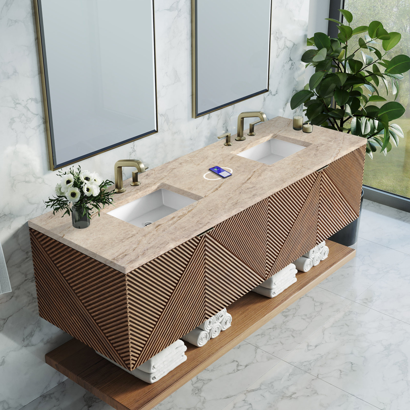 Marcello 72'' Double Bathroom Vanity, Tajnar Eclos