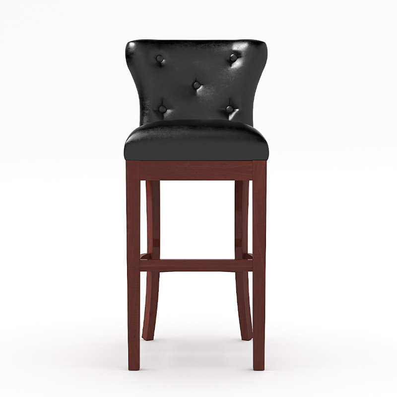 Paschall Upholstered Bar Stool with Solid Wood Frame