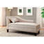 Banc moderne en tissu beige, détails cloutés, coussin dans l'emballage, 58,82 lb, style transitionnel, pour le linge de lit