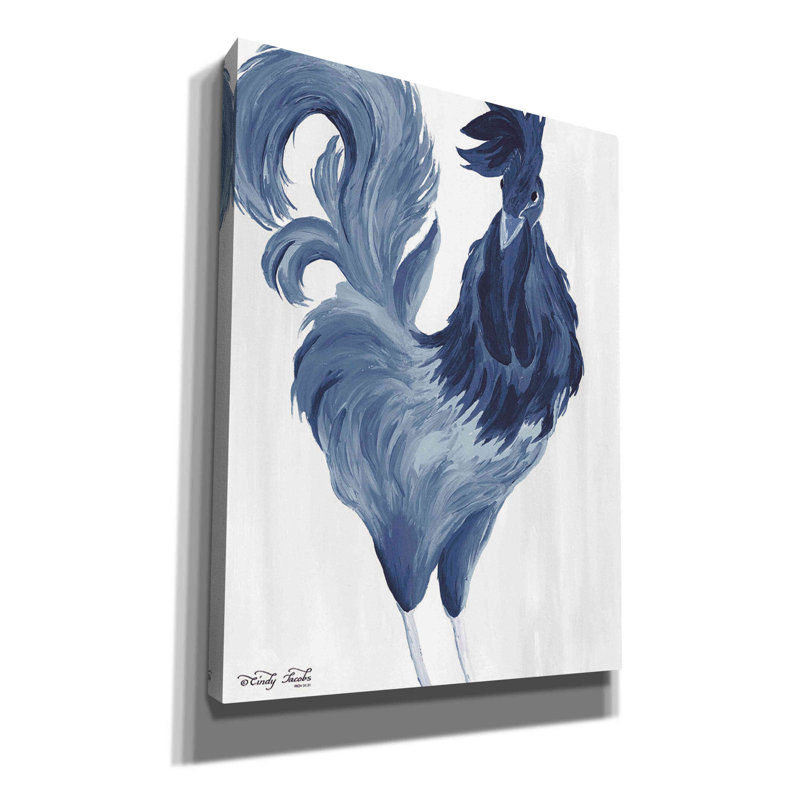 Funon Green Purple Rooster I par Cindy Jacobs, H 16 po x l 12 po x P 0,75 po