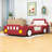 Upholstered Twin Race Car-Inspired Platform Bed With Guardrails And Sturdy Slats-1550181454