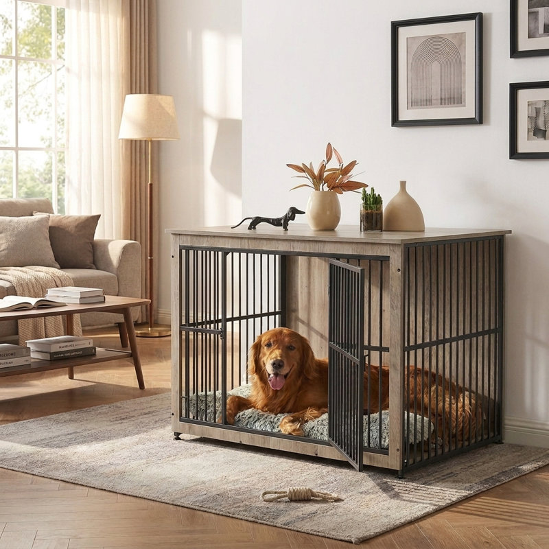 Caisse pour animaux Lofland, Heather Greige, H 32,3 po x l 43,3 po x P 29,9 po