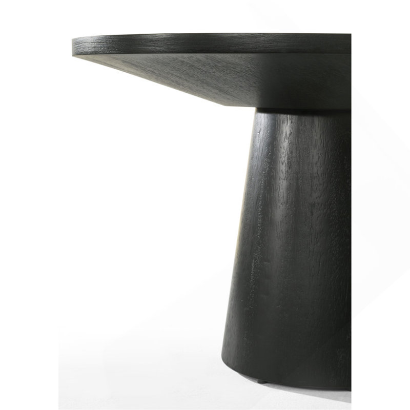 Table basse ronde l 29 po ébène avec base piédestal