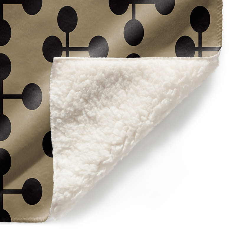 Couverture Mid-Century Dottie, 51 po x 60 po, Chocolat