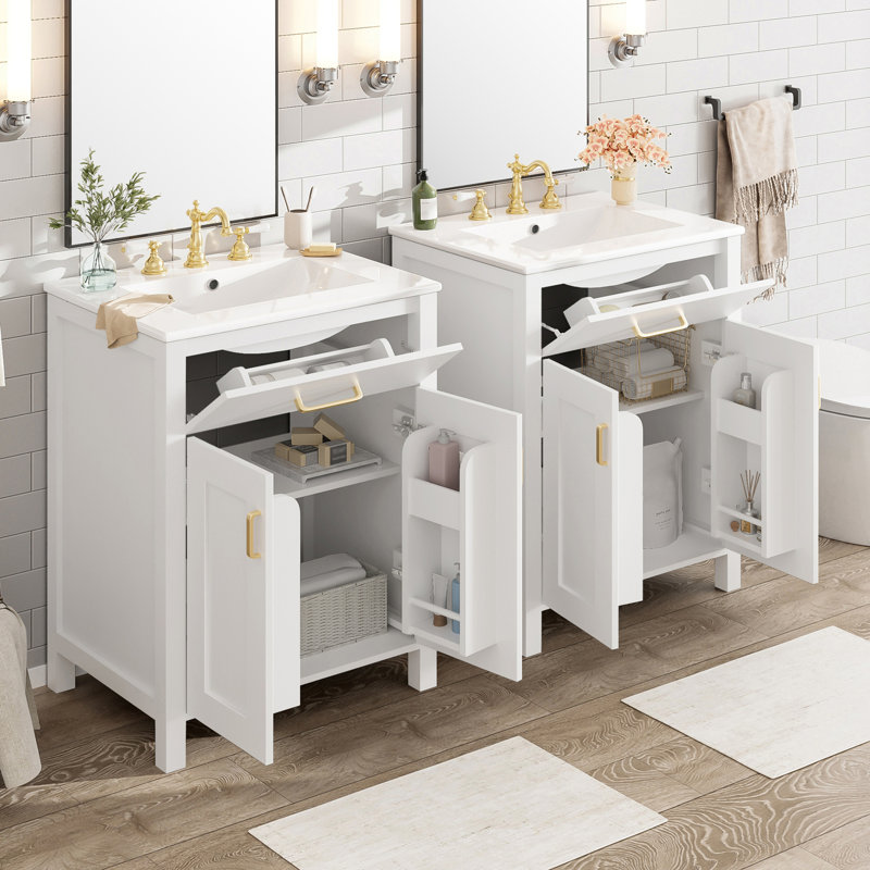 Modern 48-Inch Bathroom Vanity with Ceramic Sink