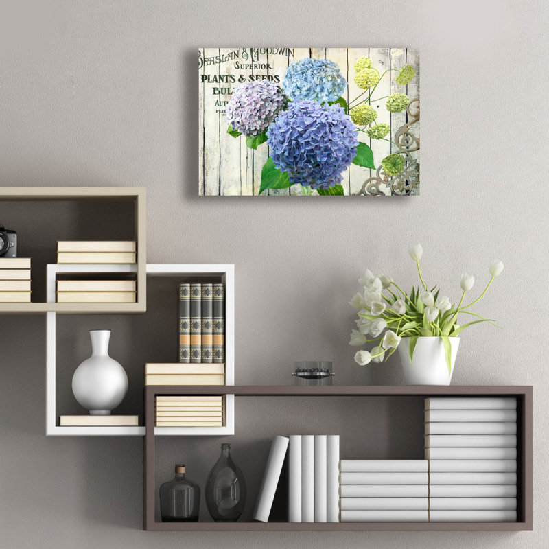 Art mural en verre acrylique 24 po x 16 po «Farm Seed Hydrangeas» par Art Licensing Studio Epic Art, H 16 po x l 24 po