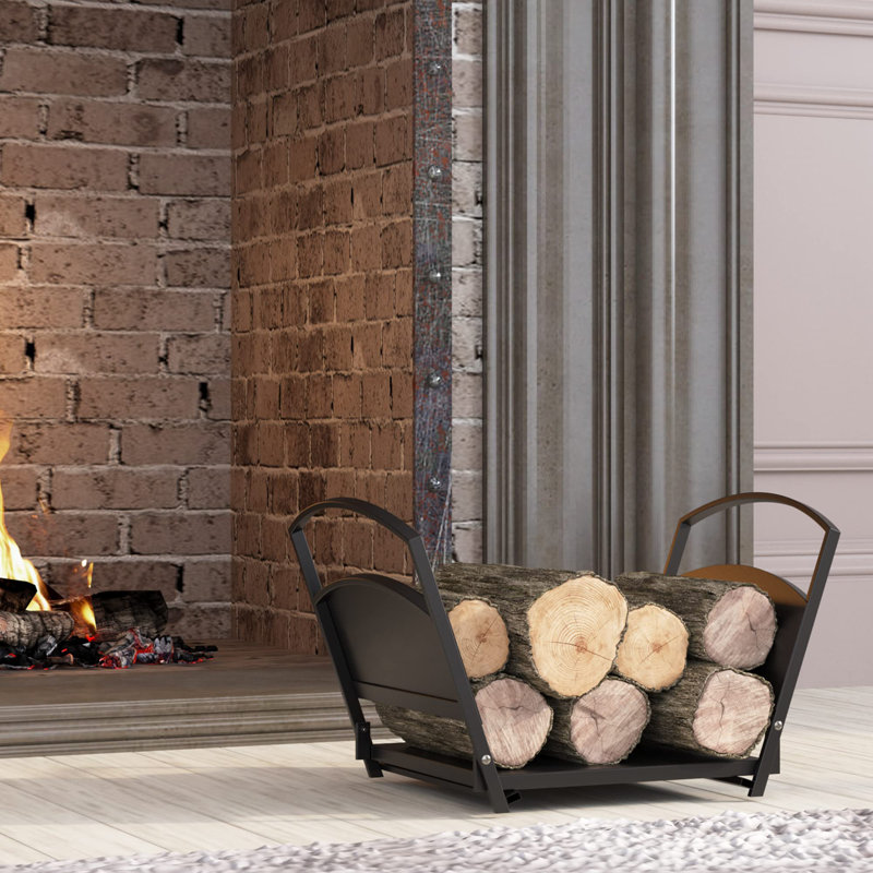 Porte-bûches de cheminée avec support à bûches, support empilable, support de rangement pour bois de chauffage, intérieur, extérieur, acier robuste