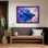 Art encadré noir avec poisson bleu, impression impressionnante de peinture aquatique impressionniste