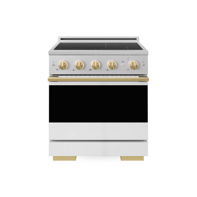 ZLINE 30 in. Black Stainless Marino Induction Range with 4 Element Cooktop and Electric Oven
