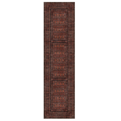 Brown Oriental Polyester Soft Touch Machine Woven Decorative Area Rug
