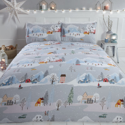 Snowy Scene Festive Dvet Cover Set