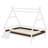 Solid Wood Full Platform Bed Frame with Stairs - Low Profile Twin Bed, Childlike Fun Design for Kids, White Finish-647074636-647074637
