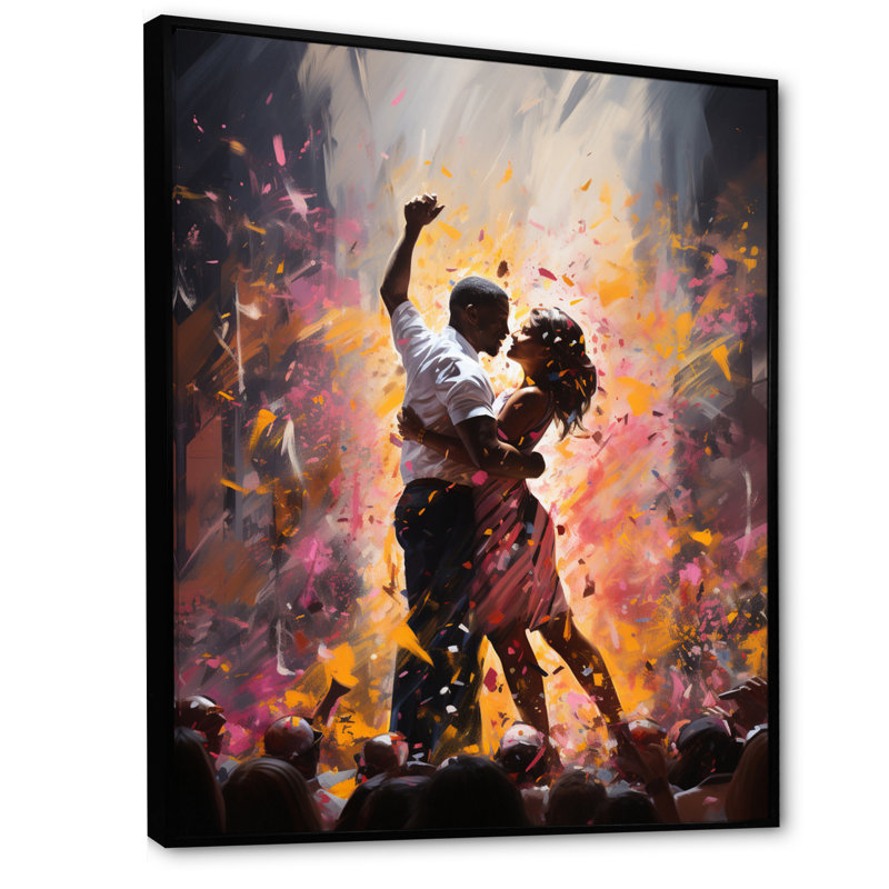 Couple de mariage - moments heureux, Cadre flottant noir, H 40 po x l 30 po x P 1,5 po