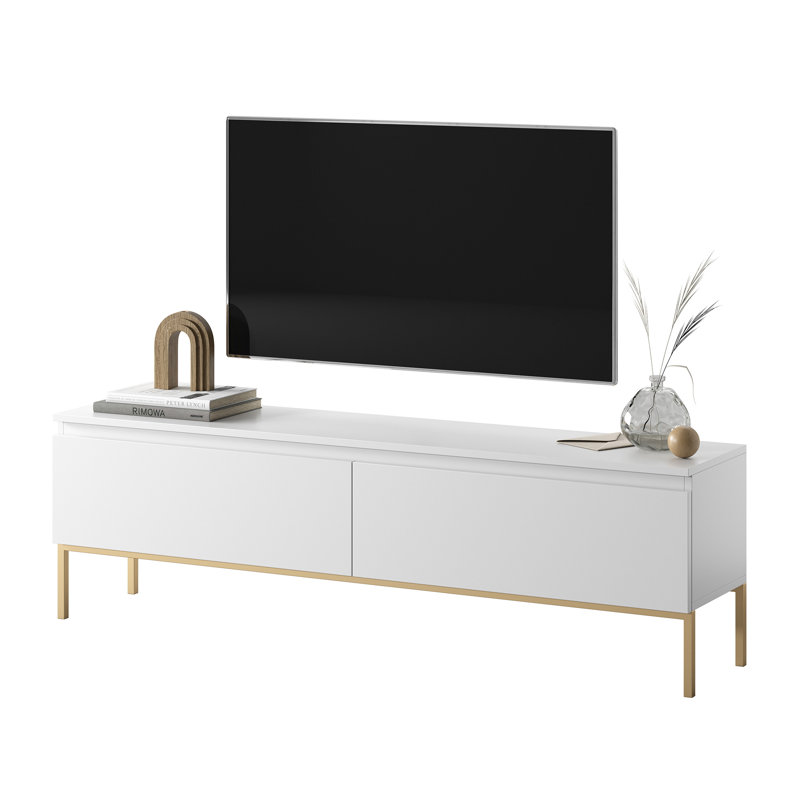 Shaima Unfinished TV Stand for TVs up to 75, White, 46cm H x 381cm W x 32cm D