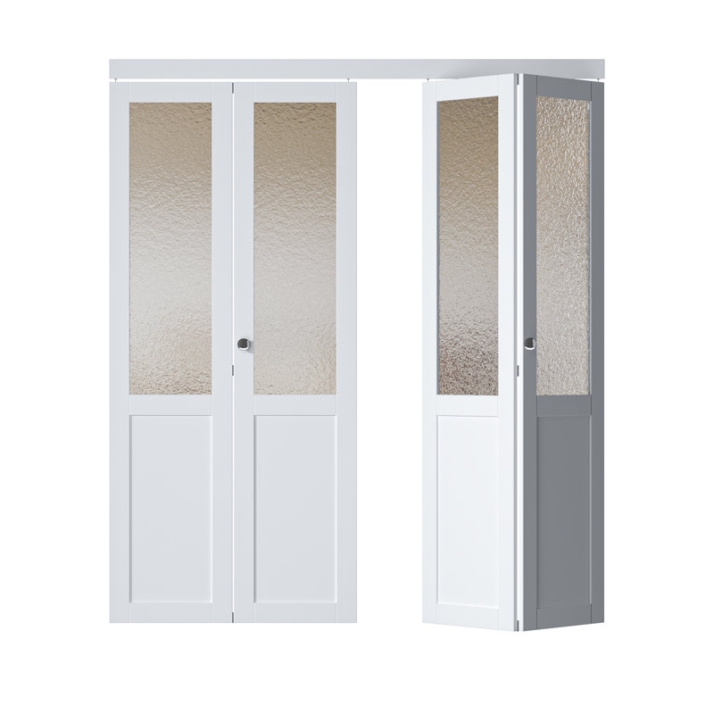 Porte pliante en verre avec quincaillerie d'installation, 72 po x 80 po