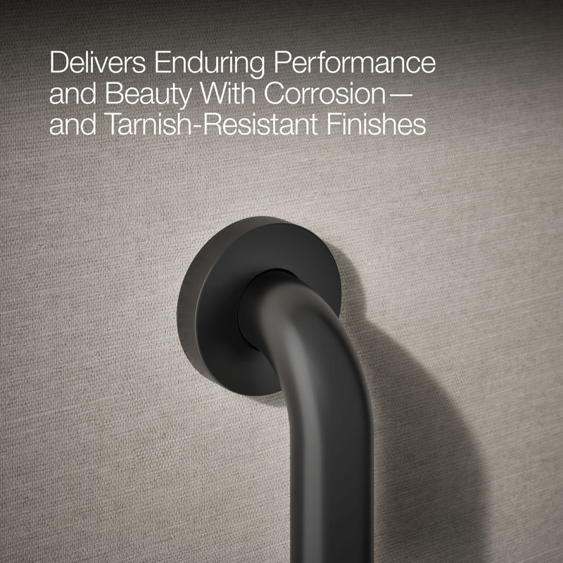 Contemporary Grab Bar, Matte Black, 18"W