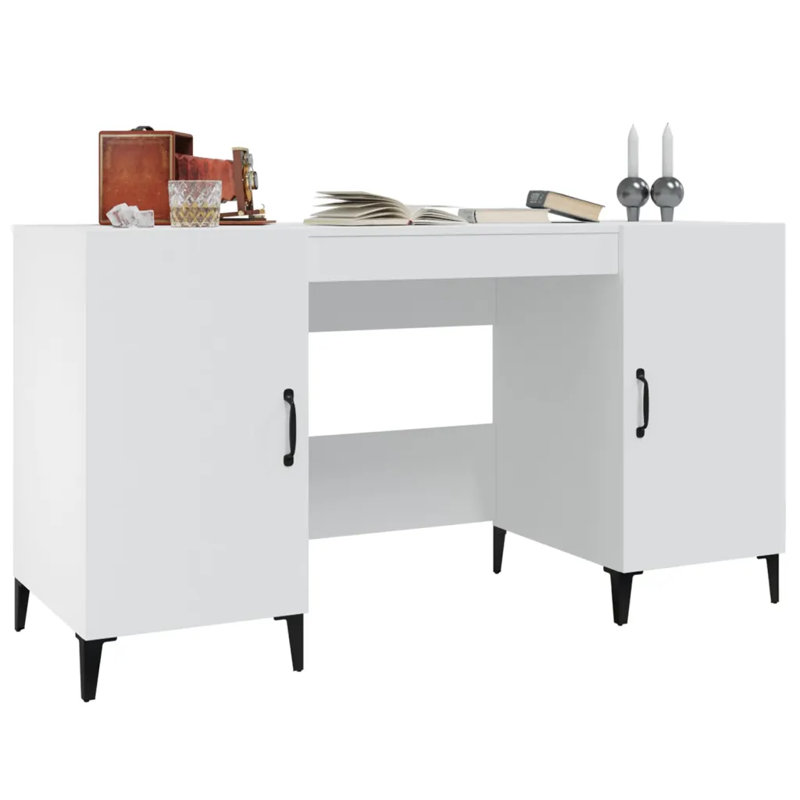 Korhan Computer Desk, White