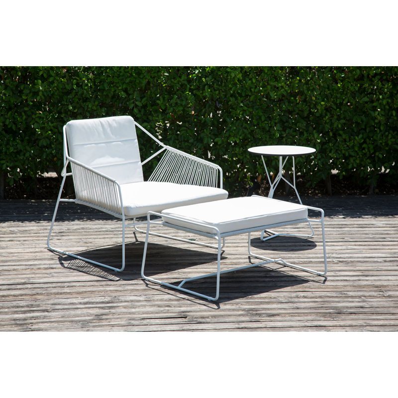 Sandur Outdoor Lounge Chair, Canvas Natural Sunbrella Canvas, Anthracite Rope/Anthracite Frame