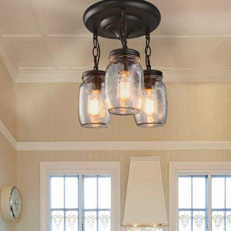 Lustre géométrique en pot à 3 lumières