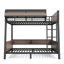 Lit superposé simple avec tablettes de rangement, structure de lit superposé en métal avec lumière DEL et ports USB pour enfants, adolescents-284835430