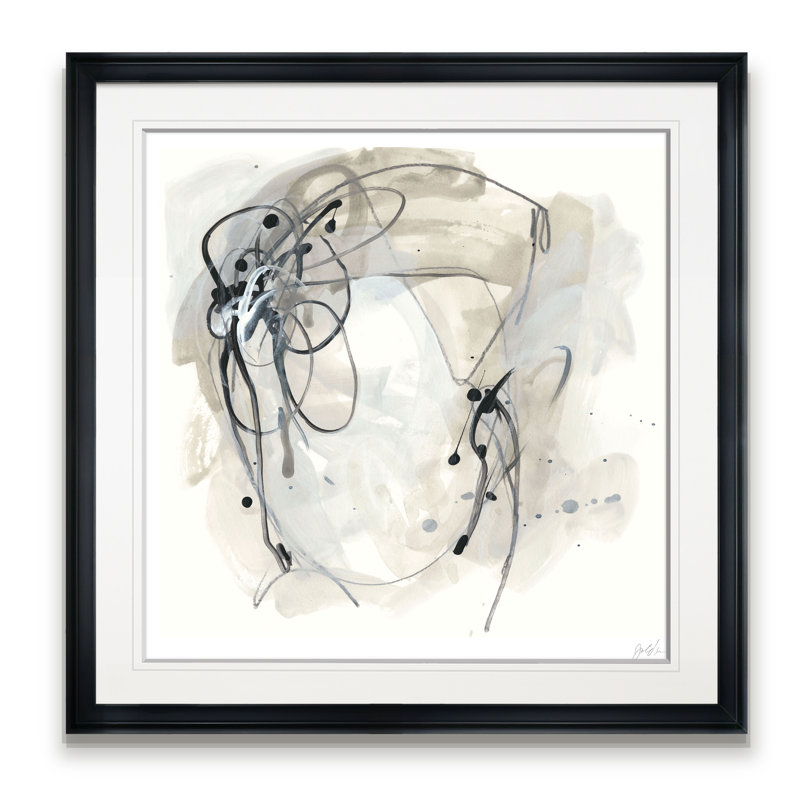 Diaspora monochrome II - reproduction d'art, H 28 po x l 28 po x p 1,5 po, Cadre noir