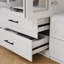Armoire-penderie 6 portes en bois manufacturé massif avec tiroirs, blanc