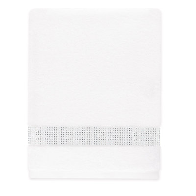 Sparkles Home Stripe Rhinestones Bath Towel | 100% Turkish Cotton Terry Cloth | Machine Washable